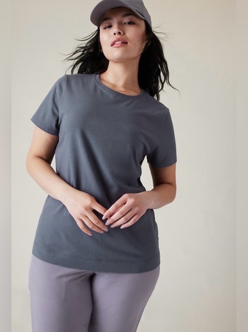 Athleta Outbound Tee Short Sleeve Crew T-shirt  Granite Blue